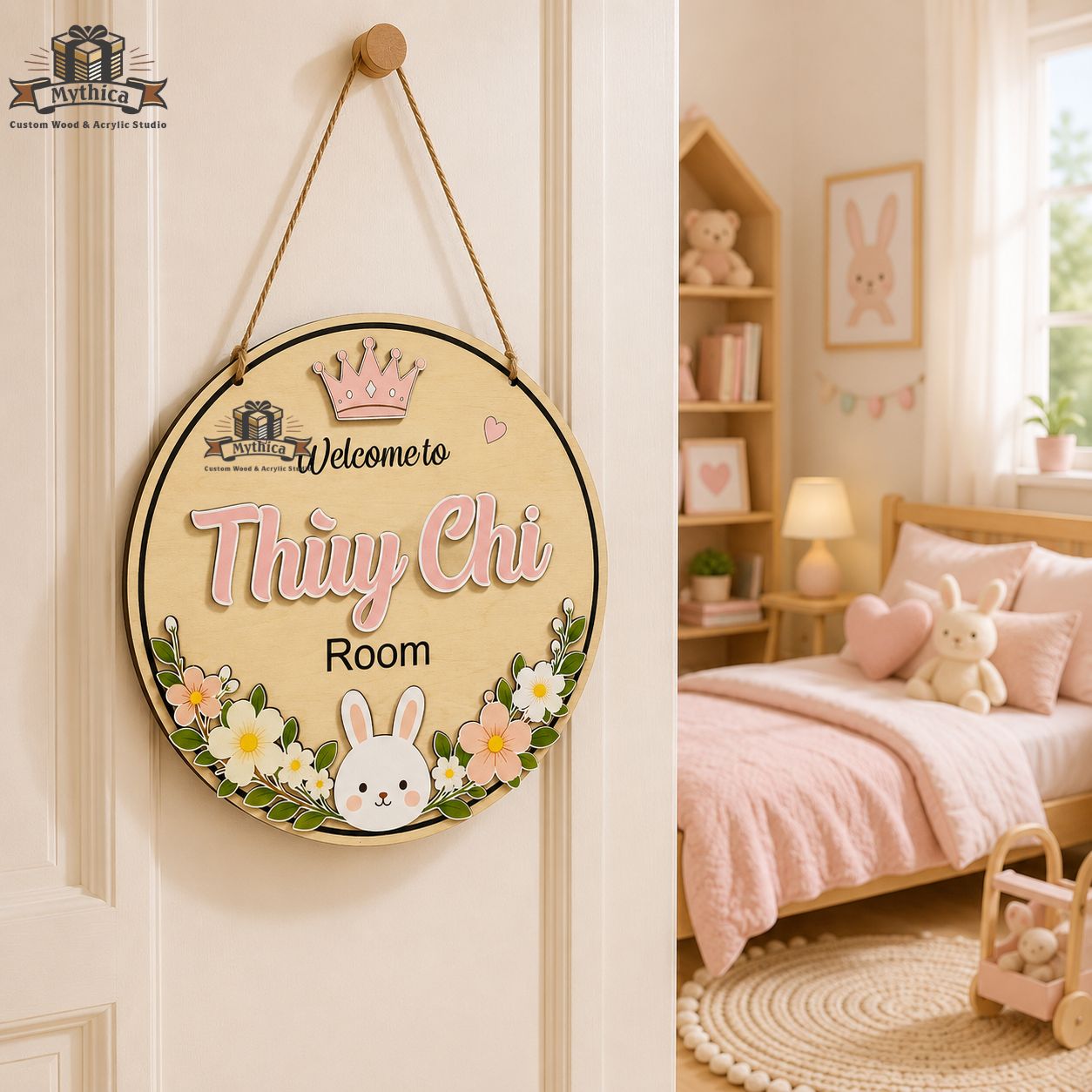 Bảng tên treo cửa phòng bé