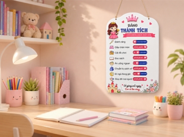Bảng thành tích cá nhân hóa bằng gỗ cho bé