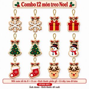 Bộ ornament gỗ Mythica trang trí cây thông Giáng Sinh